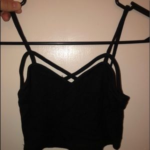 Black cross front bralette Brandy Melville